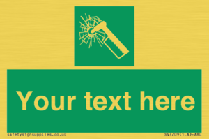 Custom sign safe condition emergency hammer